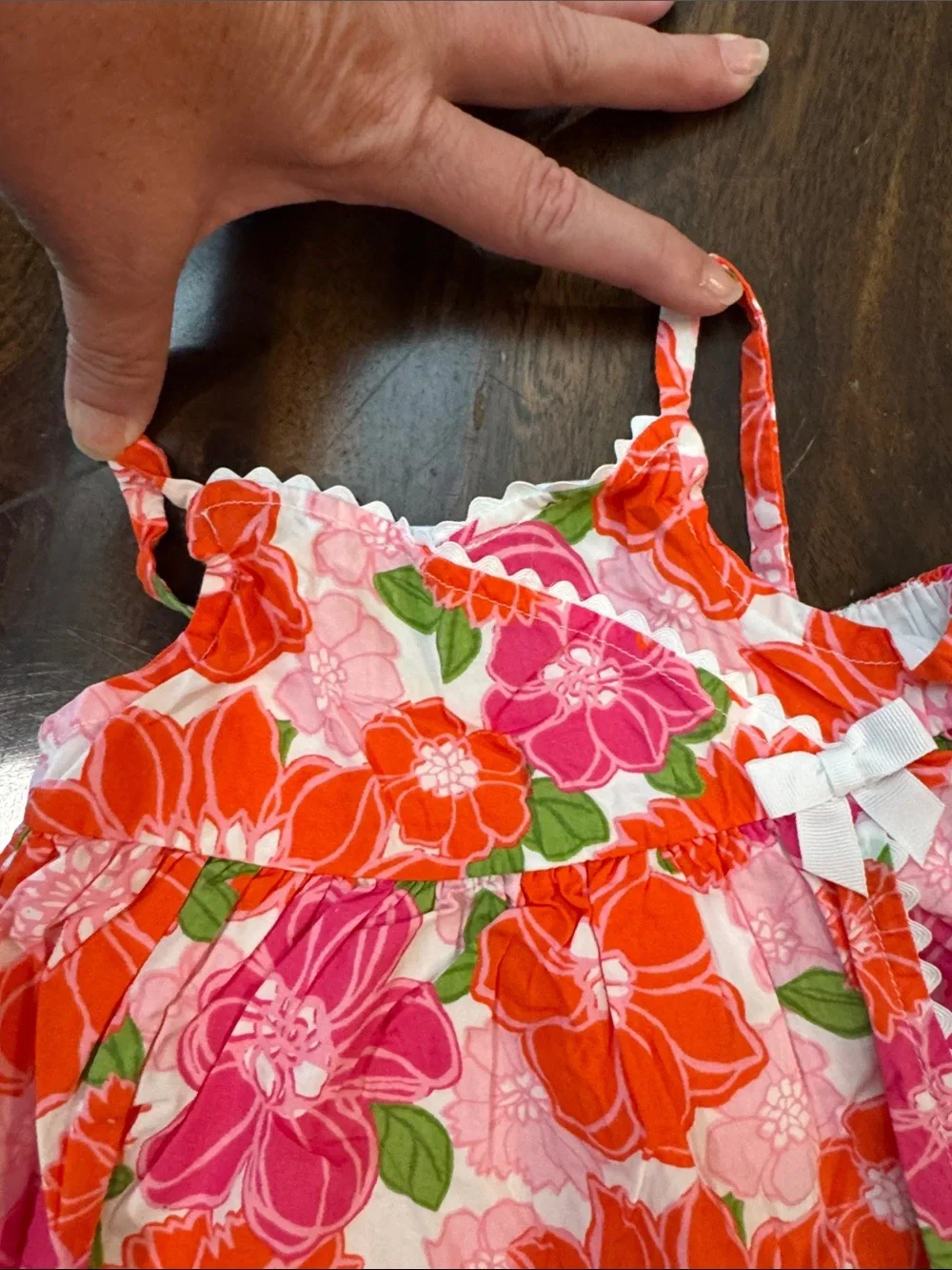 Gymboree Pink & Orange Floral Tank Top Wrap Faux Dress